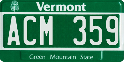 VT license plate ACM359