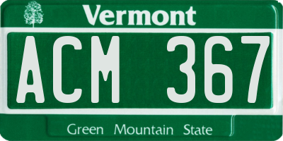 VT license plate ACM367