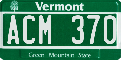 VT license plate ACM370