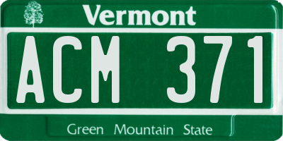 VT license plate ACM371