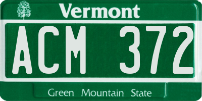 VT license plate ACM372