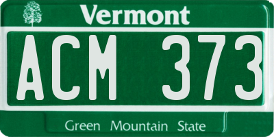 VT license plate ACM373