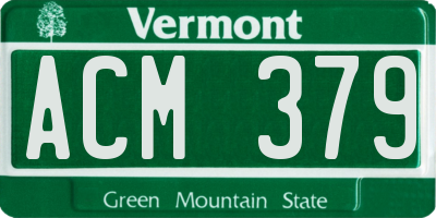 VT license plate ACM379