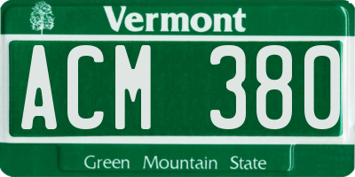 VT license plate ACM380