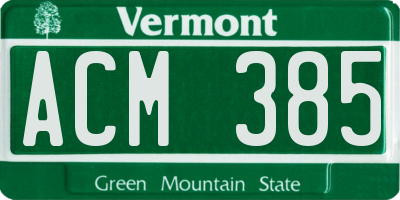 VT license plate ACM385
