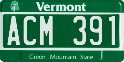 VT license plate ACM391