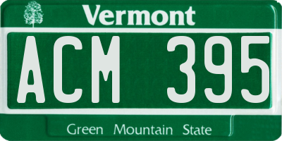 VT license plate ACM395