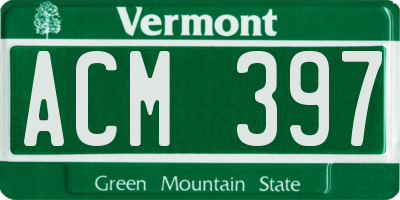 VT license plate ACM397