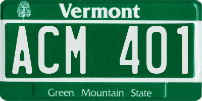 VT license plate ACM401