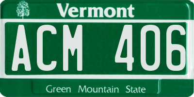 VT license plate ACM406