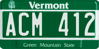 VT license plate ACM412