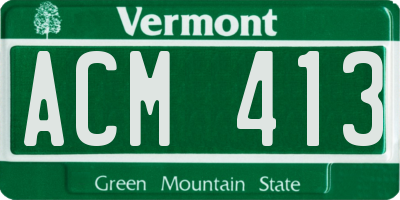 VT license plate ACM413