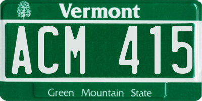VT license plate ACM415