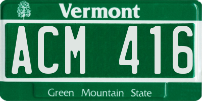 VT license plate ACM416
