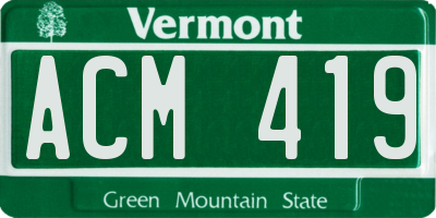 VT license plate ACM419