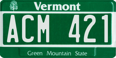 VT license plate ACM421