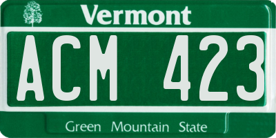 VT license plate ACM423