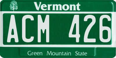 VT license plate ACM426