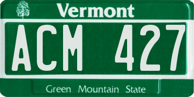 VT license plate ACM427