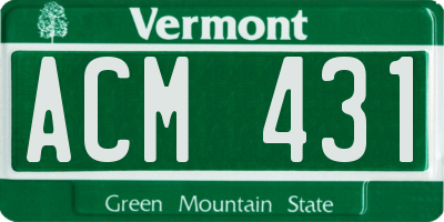 VT license plate ACM431