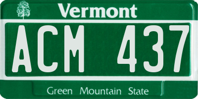 VT license plate ACM437