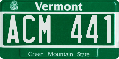 VT license plate ACM441