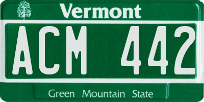 VT license plate ACM442