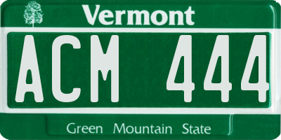 VT license plate ACM444