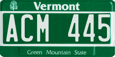 VT license plate ACM445