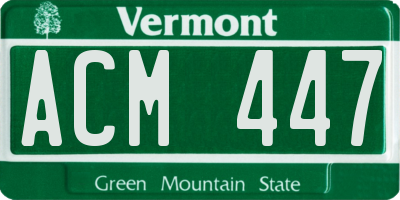 VT license plate ACM447