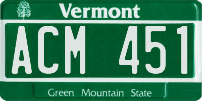 VT license plate ACM451