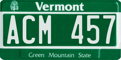 VT license plate ACM457