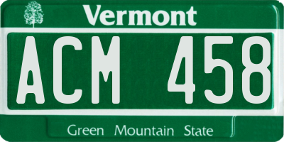 VT license plate ACM458