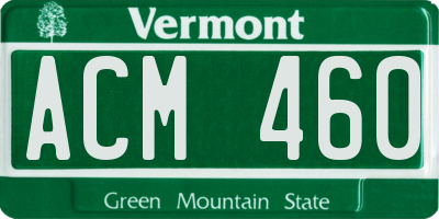 VT license plate ACM460