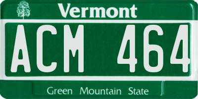 VT license plate ACM464