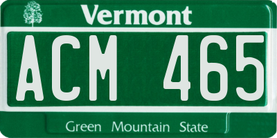 VT license plate ACM465