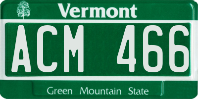 VT license plate ACM466
