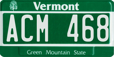VT license plate ACM468