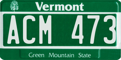 VT license plate ACM473