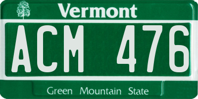 VT license plate ACM476