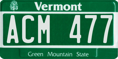 VT license plate ACM477