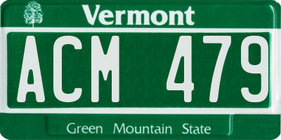 VT license plate ACM479