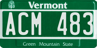 VT license plate ACM483