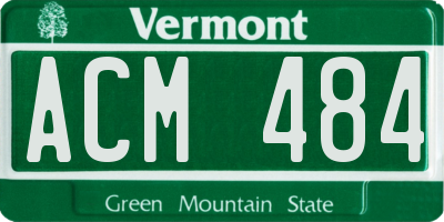 VT license plate ACM484