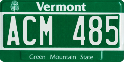 VT license plate ACM485