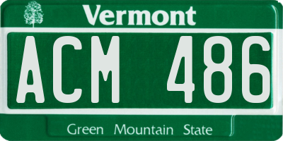 VT license plate ACM486