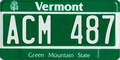 VT license plate ACM487
