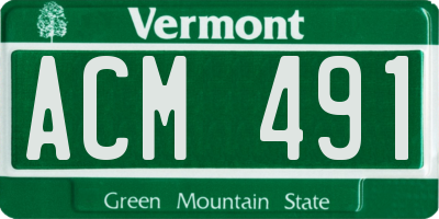 VT license plate ACM491