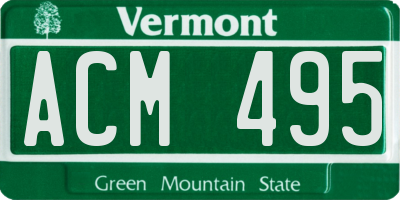 VT license plate ACM495