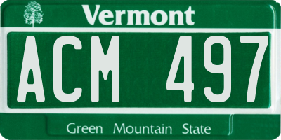 VT license plate ACM497